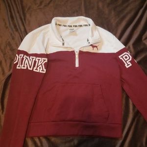 New PINK quarter zip sweatshirt